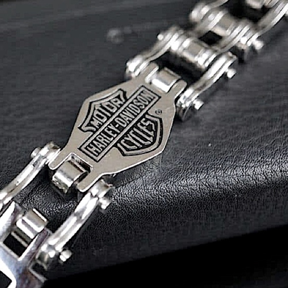 Harley Davidson Stainless Steel Bracelet Biker Shield Motorcycle Customized Size - Picture 9 of 11